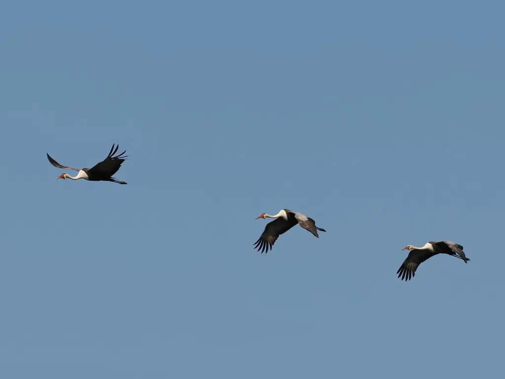 肉垂鹤(Grus carunculata)