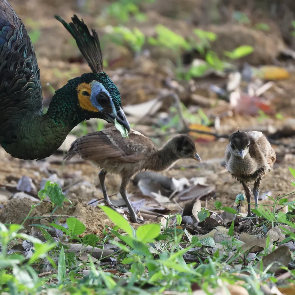 绿孔雀(Pavo muticus)