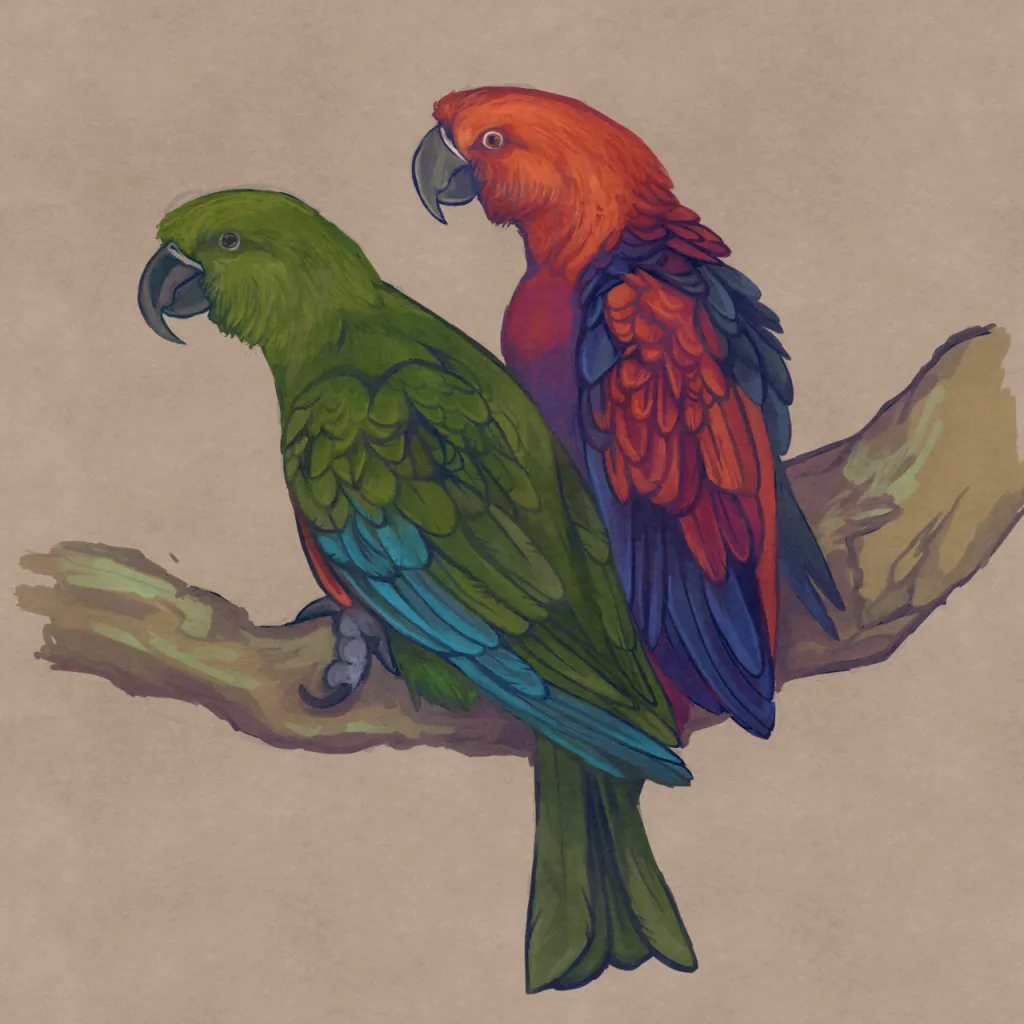 汤加红胁绿鹦鹉(Eclectus infectus)