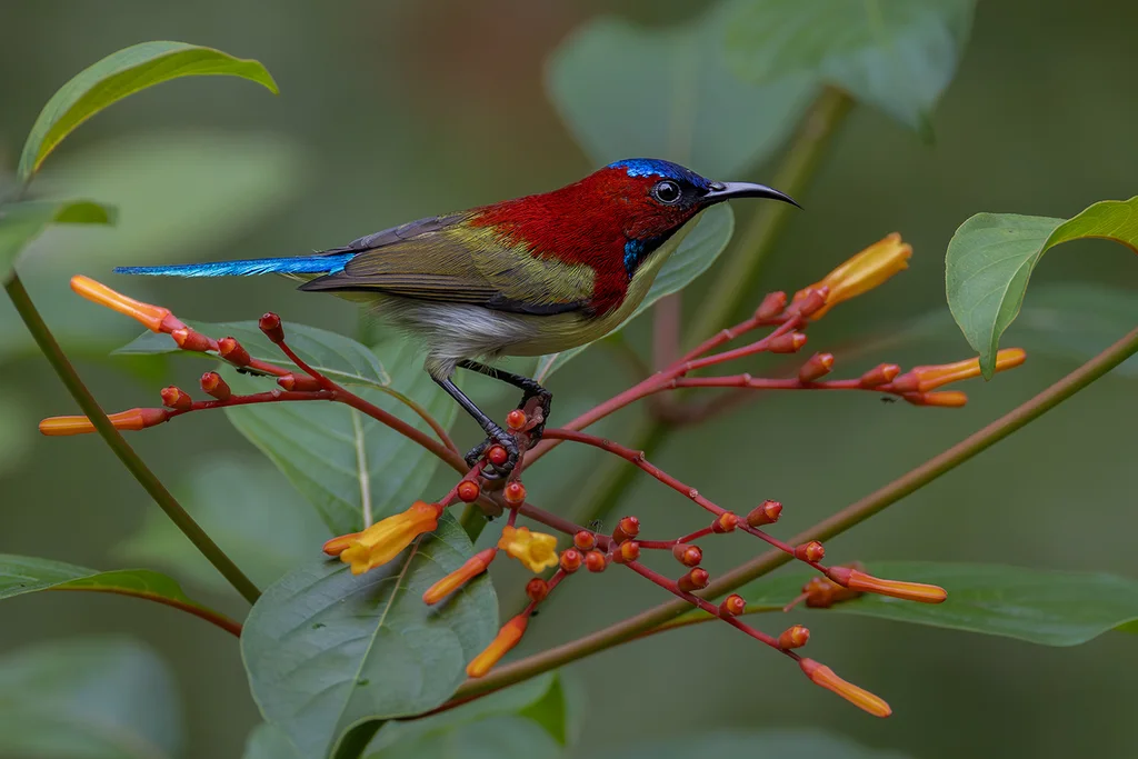 丽色太阳鸟(Aethopyga shelleyi)
