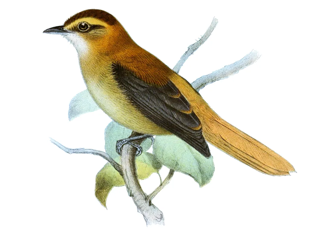 蓝灰拾叶雀(Neophilydor fuscipenne)
