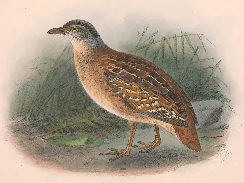 黄胸三趾鹑（Turnix olivii）