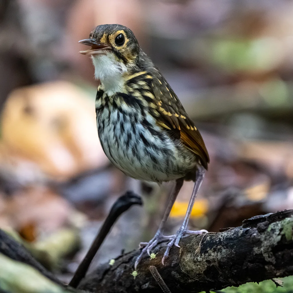 纹胸蚁鸫(Hylopezus perspicillatus)