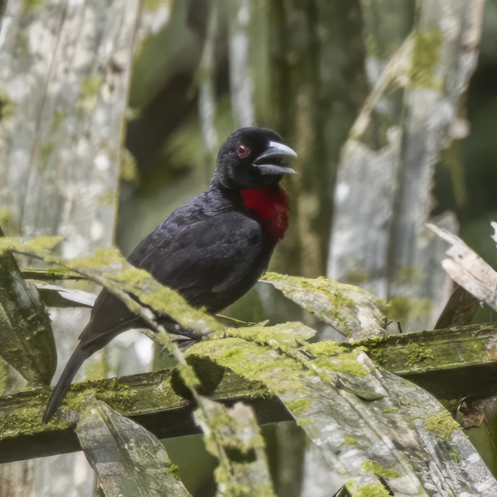 蓝嘴精织雀(Malimbus nitens)